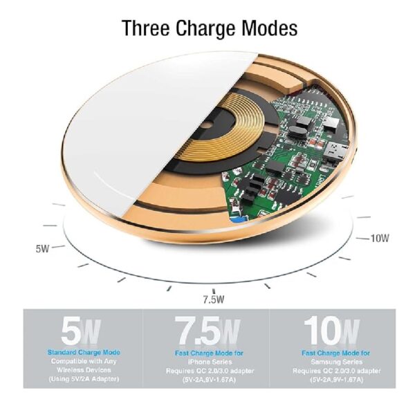 TOZO 2024 Wireless Charger: 15W fast charging pad, compatible with iPhone 16/15/14/13, SE, 12, and Samsung Galaxy S24/S23/S22. - Image 2