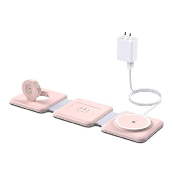 Foldable Magnetic Charging Station 3-in-1: Wireless charger for iPhone 16/15/14/13/12, Apple Watch, Air Pods. Travel-friendly design. - Image 4