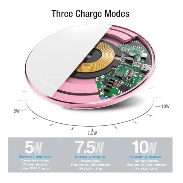 TOZO 2024 Wireless Charger: 15W fast charging pad, compatible with iPhone 16/15/14/13, SE, 12, and Samsung Galaxy S24/S23/S22. - Image 3