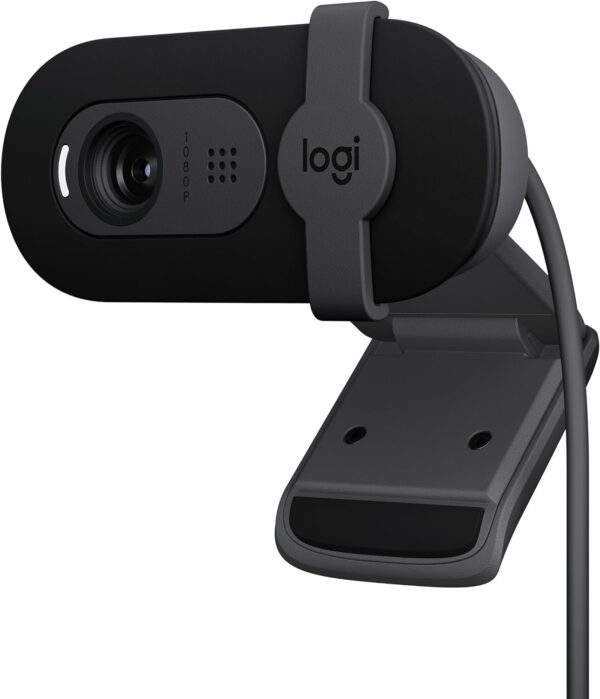 Logitech Brio 101 Webcam: 1080p HD, auto-light balance, built-in mic, privacy shutter, USB-A, compatible with Teams, Google Meet, Zoom.