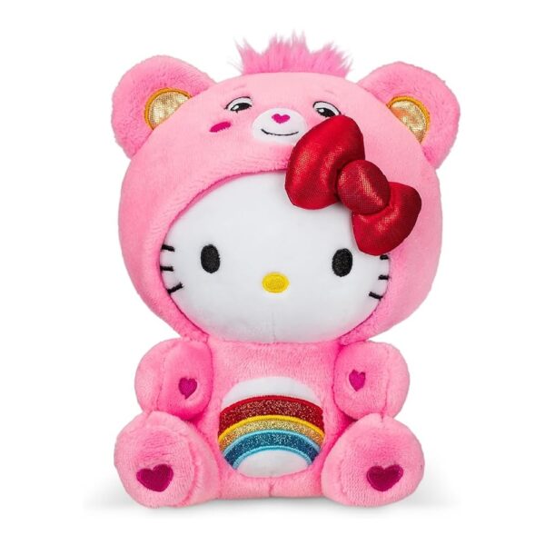 Care Bears Hello Kitty Dressed As Cheer Bear 8" Fun-Size Plush - Soft, Huggable Bestie! Employees, Collectors, Ages 4+ - Image 3